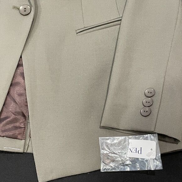 ~ New! 6p Pendleton Blazer Virgin Wool Olive Pockets Lined Seasonless Petite - Picture 14 of 16